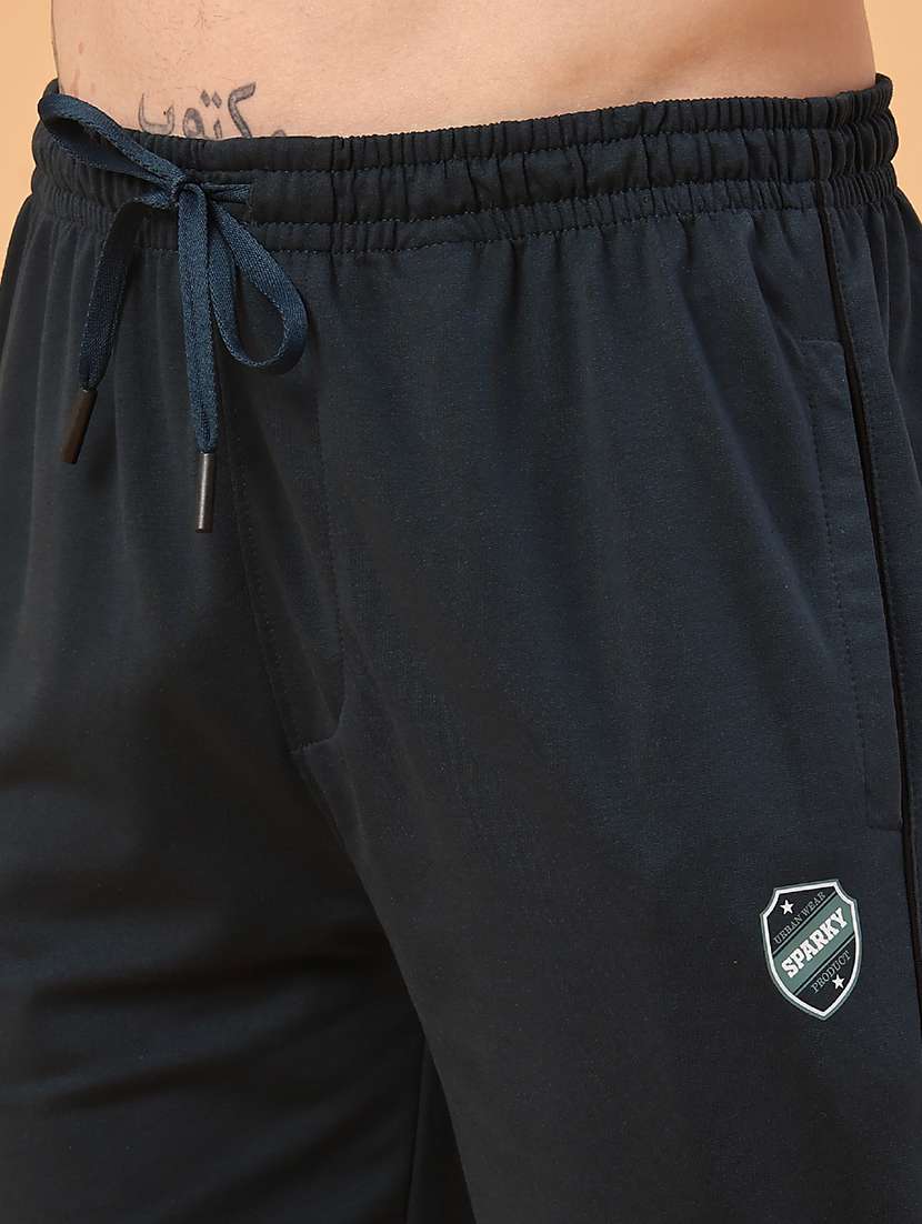 blue cotton  full length track pant - 22357370 -  Standard Image - 1