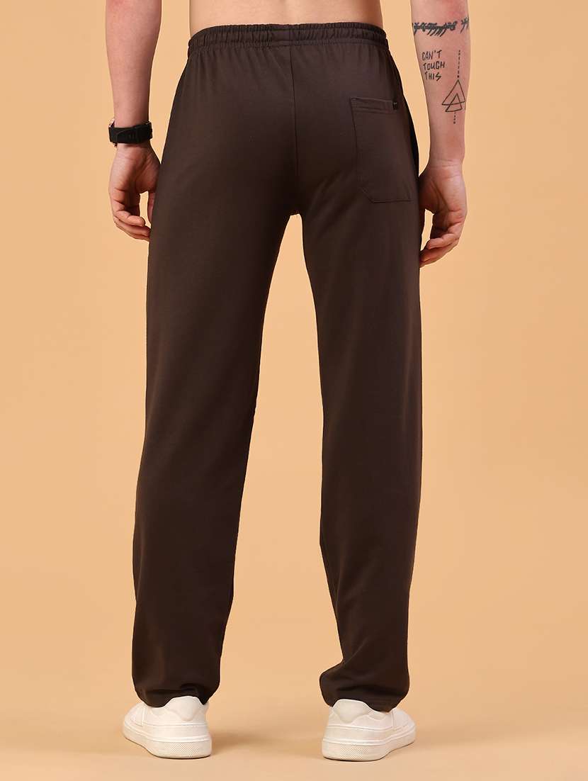 brown cotton  full length track pant - 22357371 -  Standard Image - 4