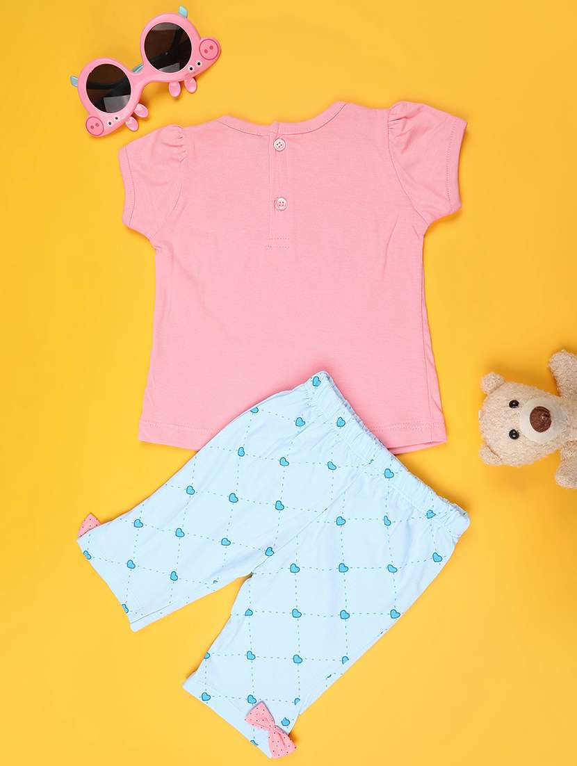 pink cotton combo infant twin set - 22357386 -  Standard Image - 1