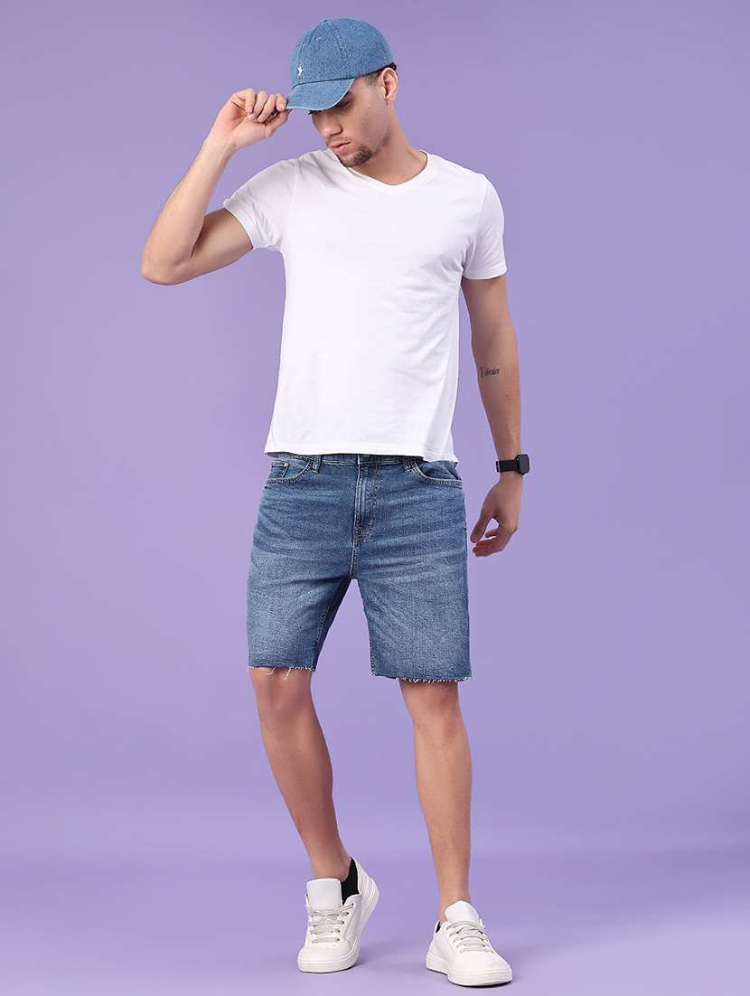 Blue Cotton Shorts - 22357412 -  Standard Image - 4