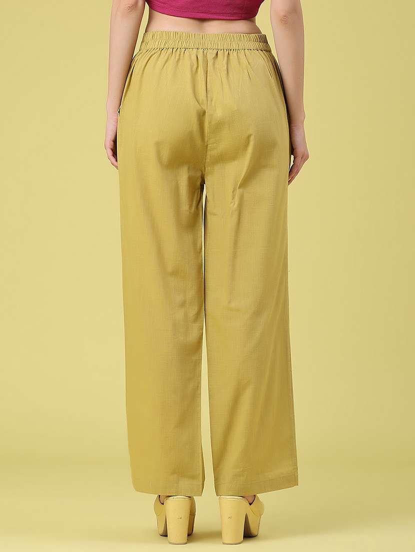 women solid mid rise straight trouser - 22357418 -  Standard Image - 4