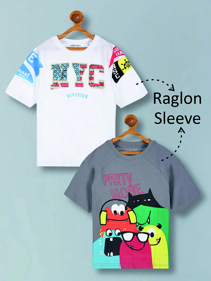 boys pack of 2 printed short sleeve t-shirt