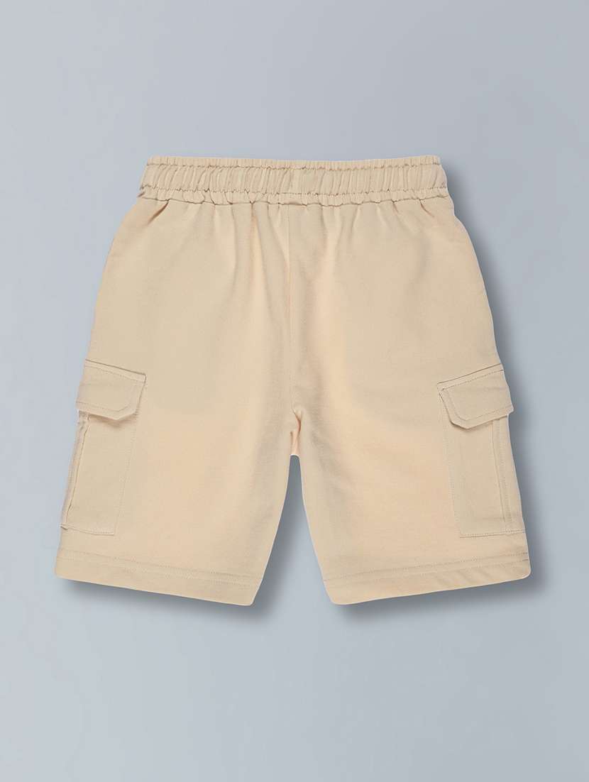 boys solid mid rise cargo shorts - 22357501 -  Standard Image - 1