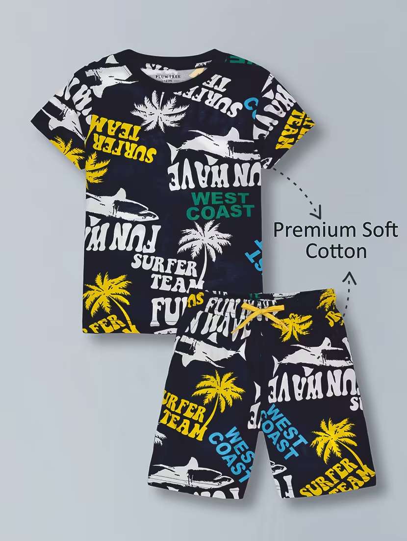 boys printed shorts set co-ord set - 22357514 -  Standard Image - 4