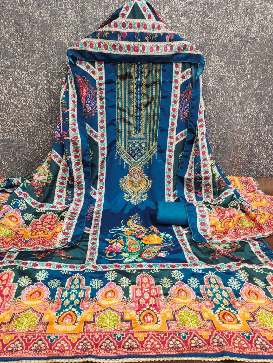 women printed unstitched suit set - 22357549 -  Standard Image - 1