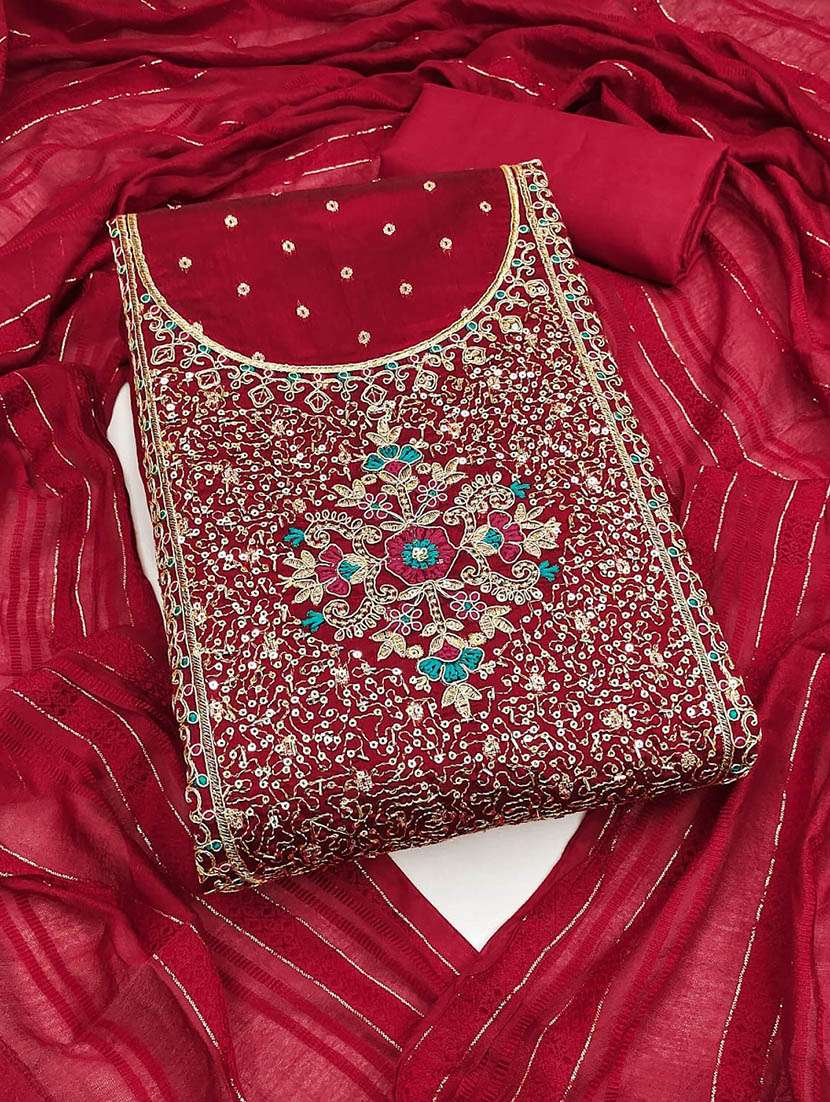 women self design unstitched suit set