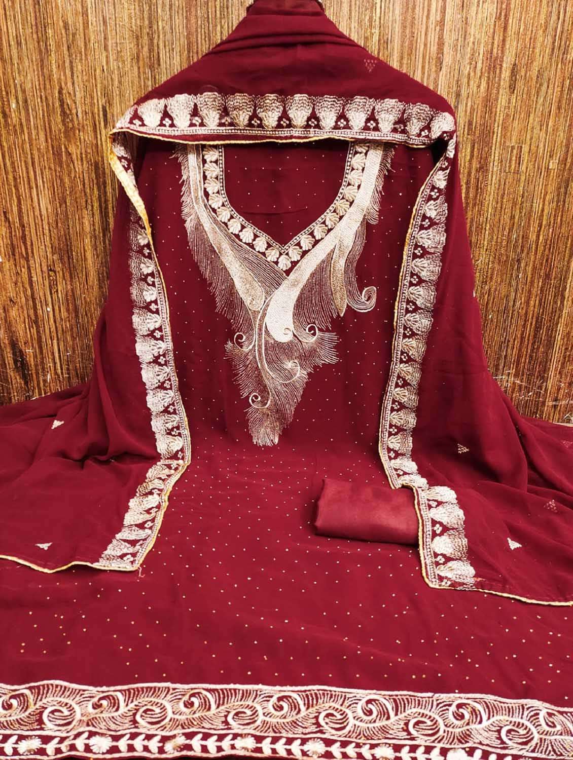 women solid with work unstitched suit set - 22357590 -  Standard Image - 1