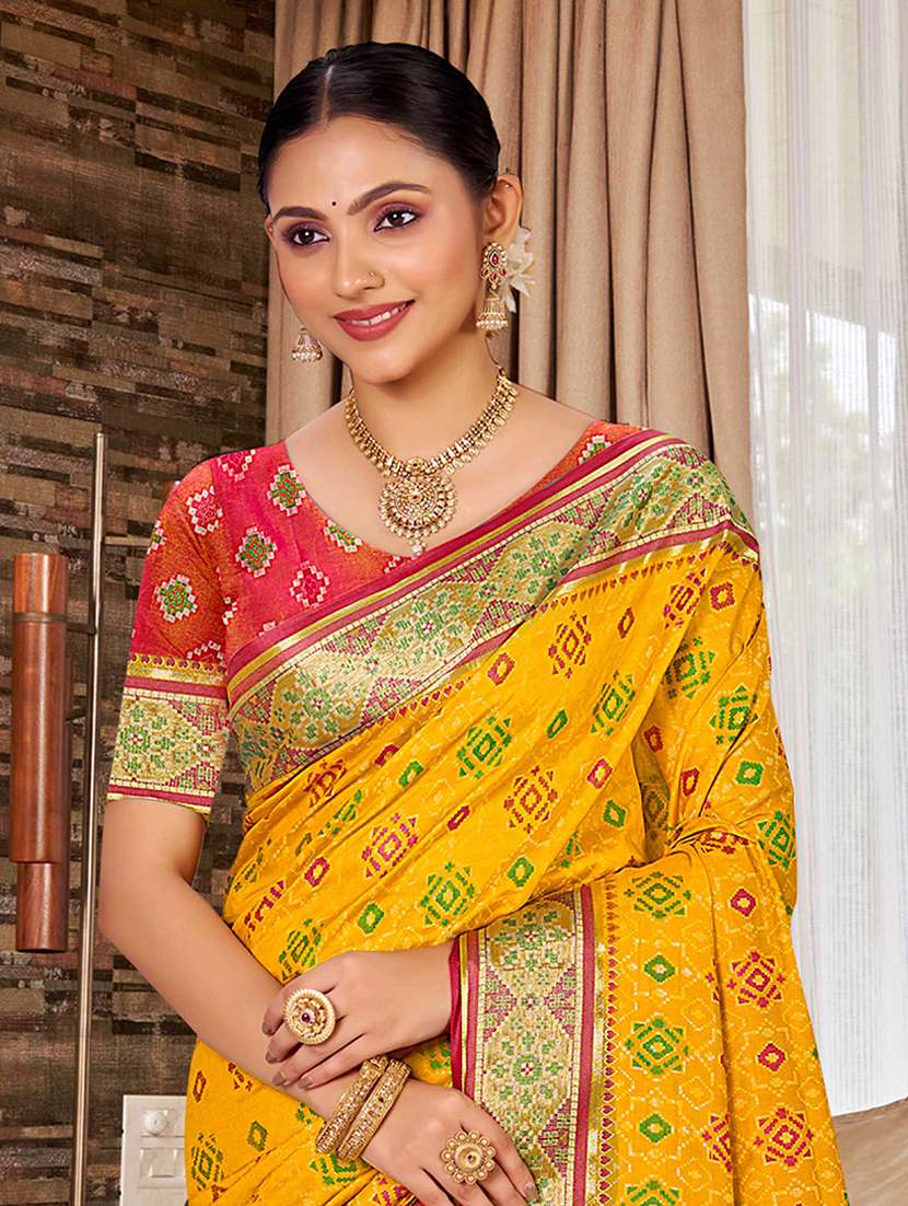 women self design patola saree with blouse - 22357646 -  Standard Image - 1