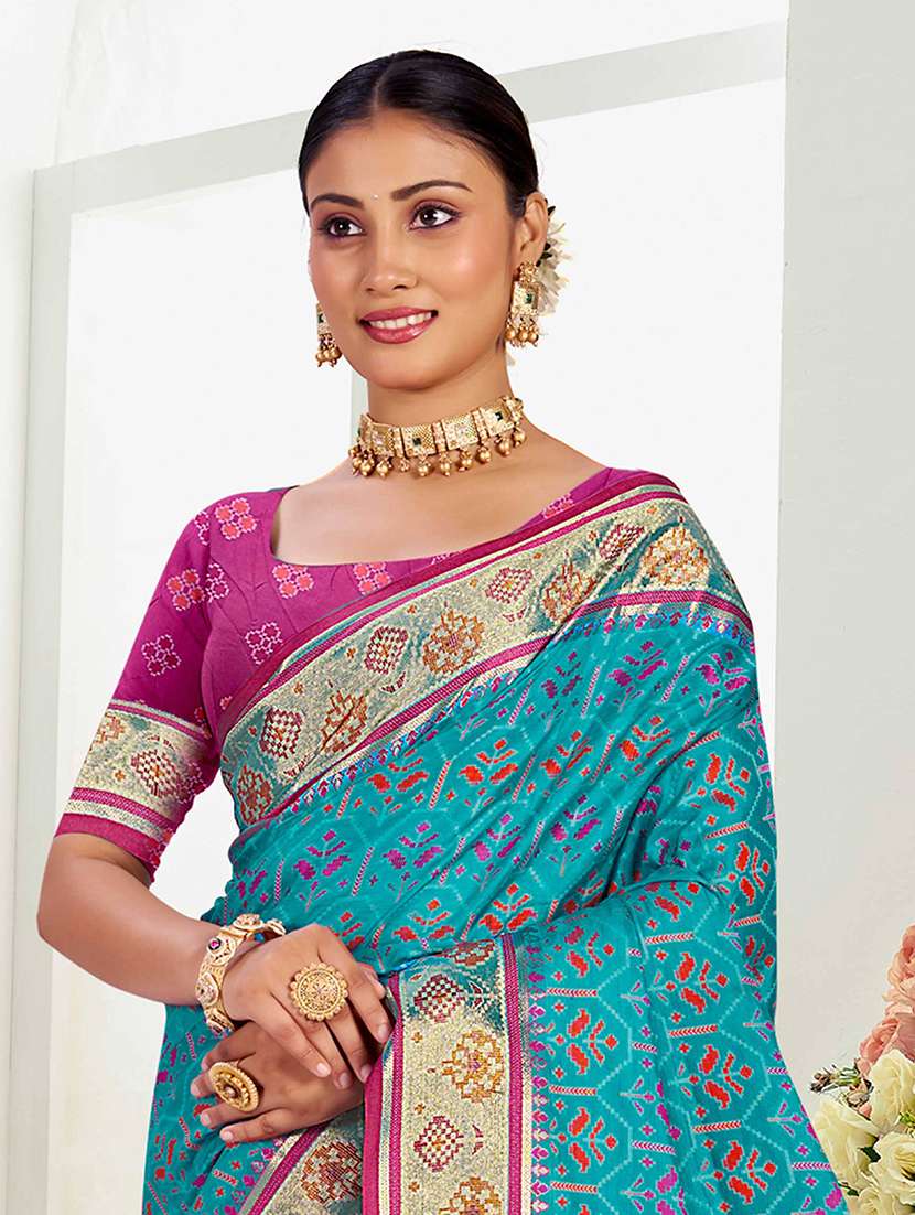 women self design patola saree with blouse - 22357652 -  Standard Image - 1