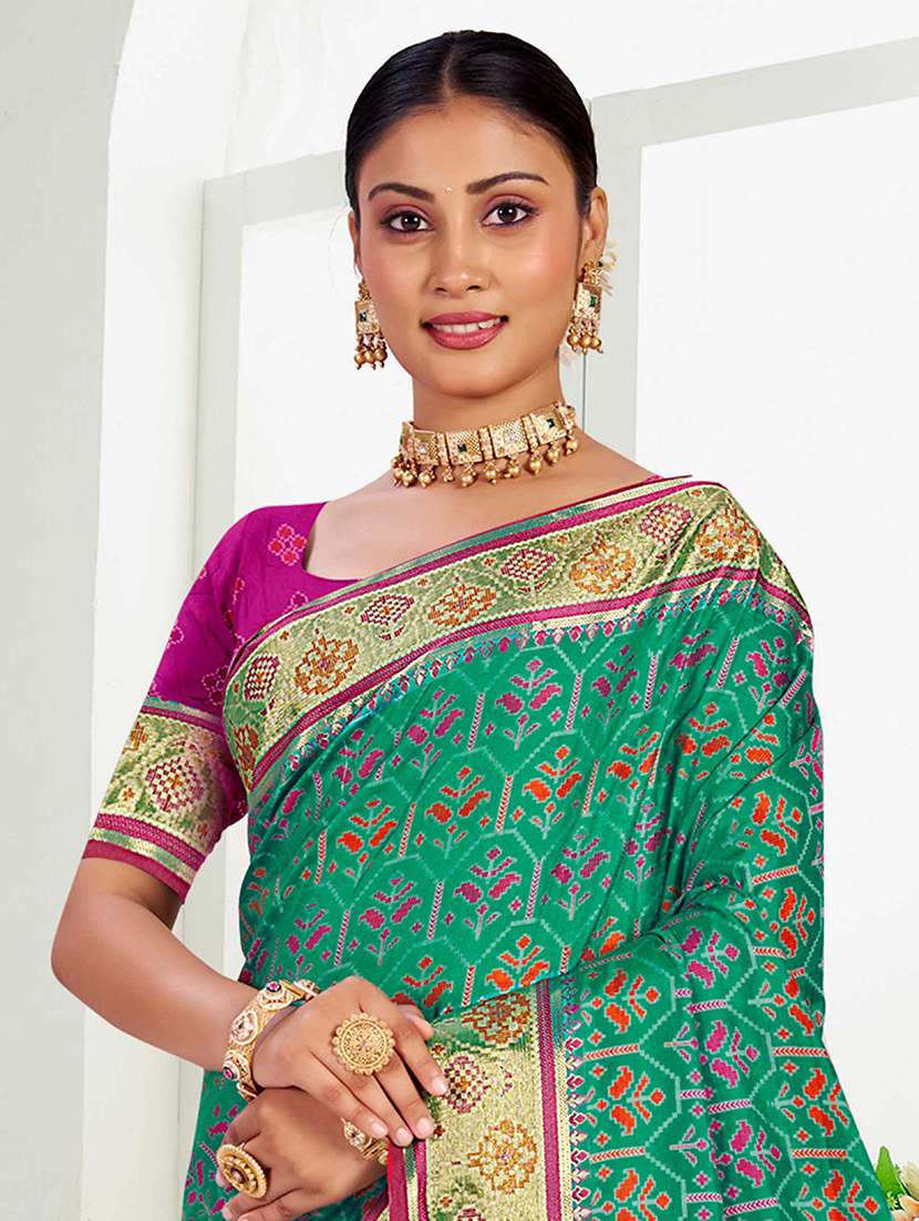 women self design patola saree with blouse - 22357655 -  Standard Image - 1