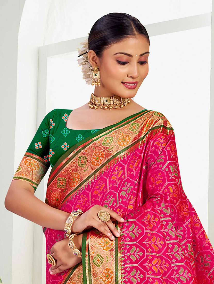 women self design patola saree with blouse - 22357657 -  Standard Image - 1