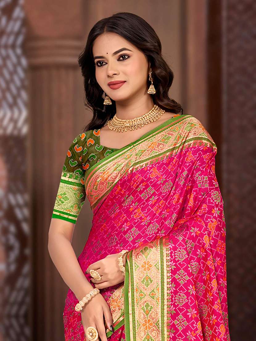 women self design patola saree with blouse - 22357678 -  Standard Image - 1
