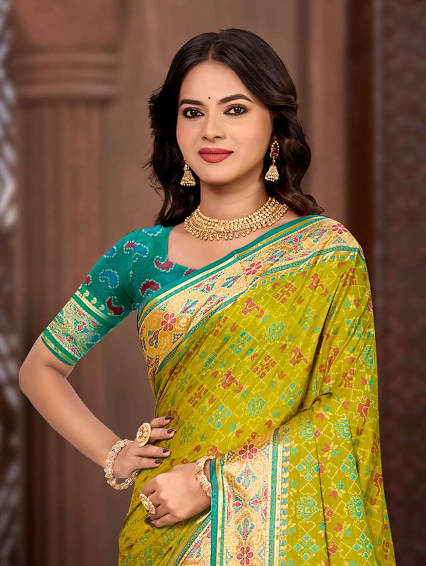 women self design patola saree with blouse - 22357679 -  Standard Image - 1