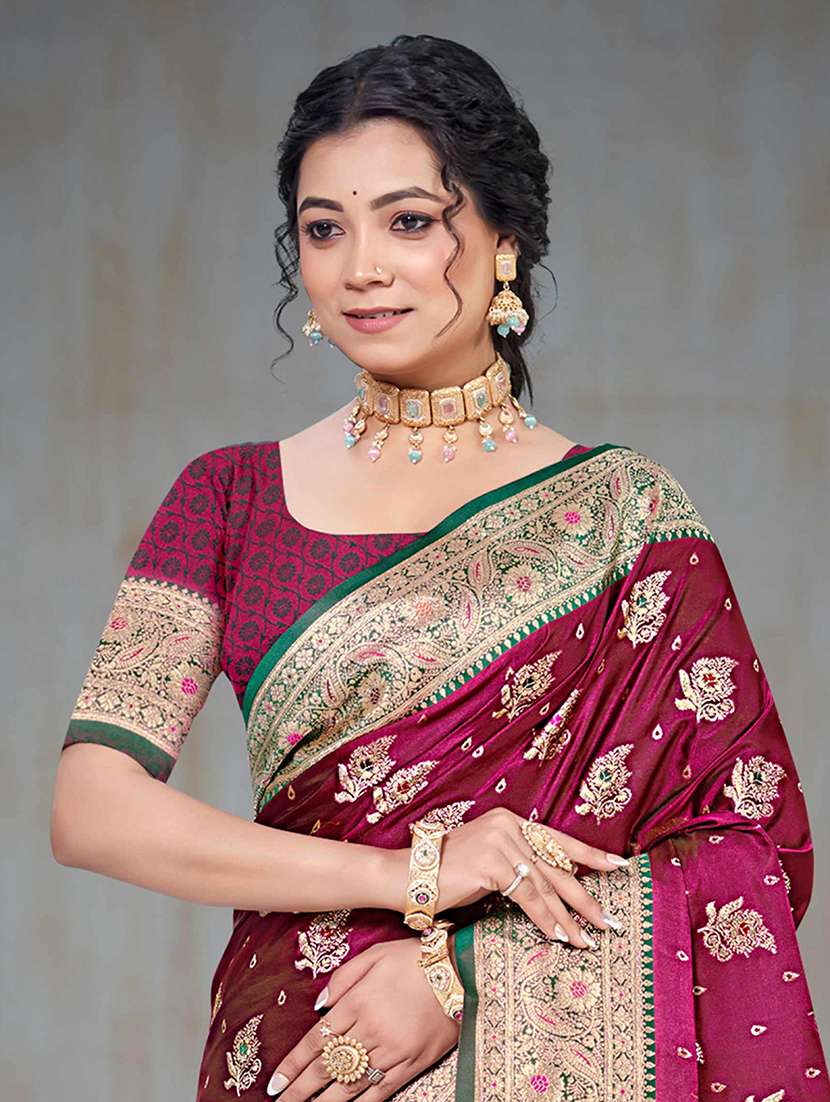 women self design banarasi saree with blouse - 22357683 -  Standard Image - 1