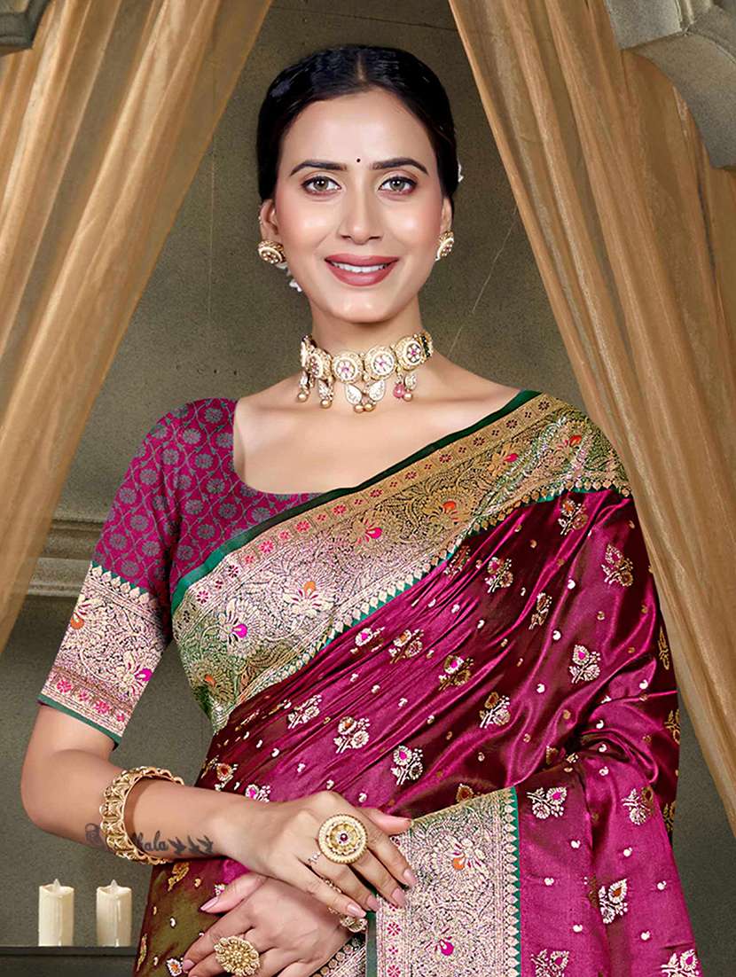 women self design banarasi saree with blouse - 22357690 -  Standard Image - 1