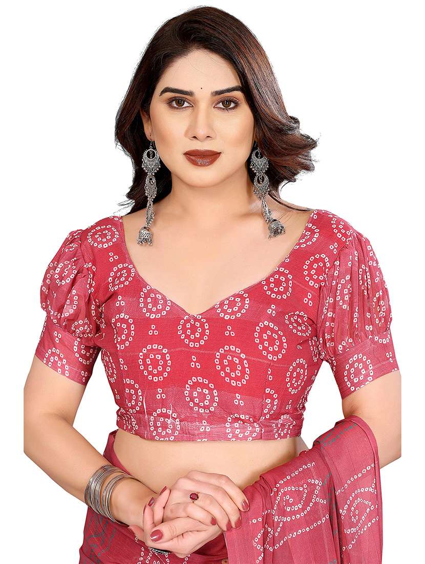 women printed casual wear saree with blouse - 22357850 -  Standard Image - 4