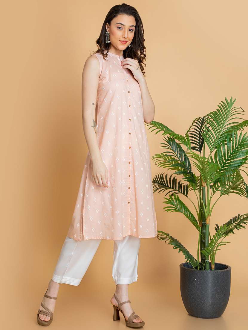 women geometric sleeveless a-line kurta - 22358071 -  Standard Image - 1