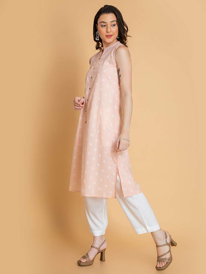 women geometric sleeveless a-line kurta - 22358071 -  Standard Image - 4