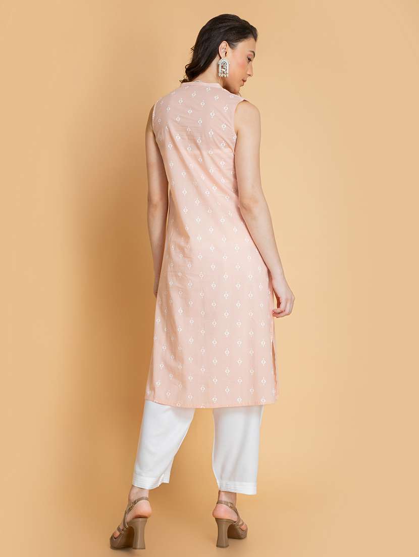 women geometric sleeveless a-line kurta - 22358071 -  Standard Image - 6