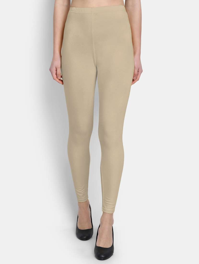 women solid mid rise legging