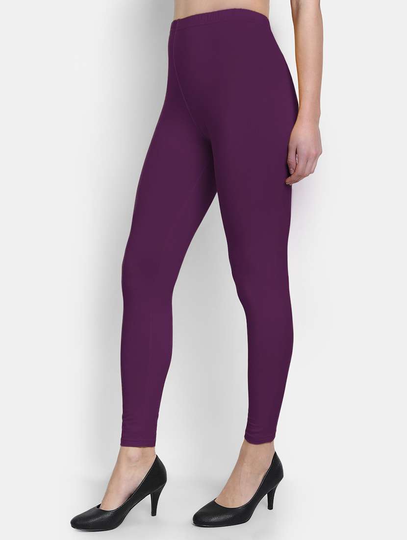 women solid mid rise legging - 22358121 -  Standard Image - 1