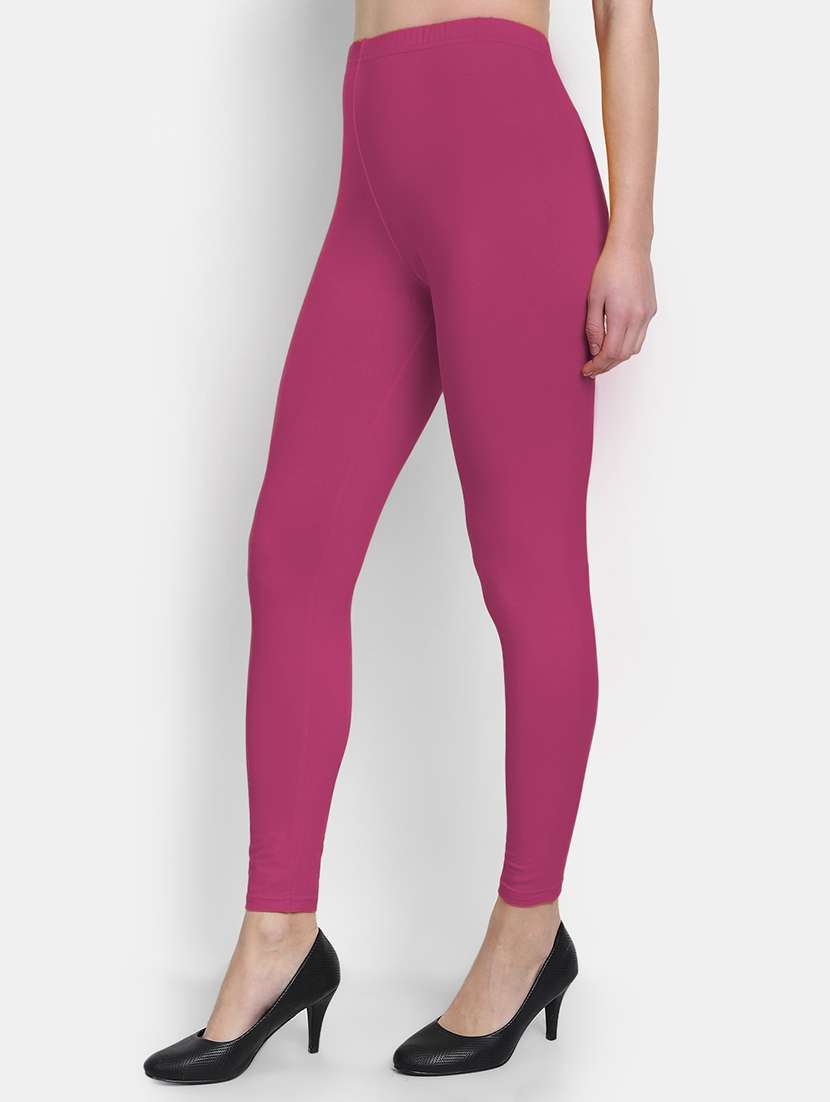 women solid mid rise legging - 22358129 -  Standard Image - 1