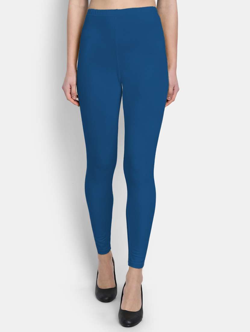 women solid mid rise legging