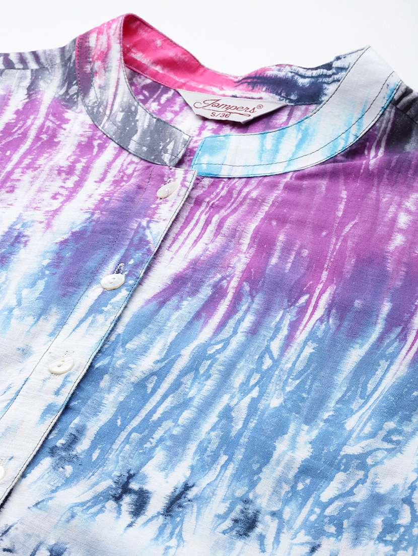 women printed three quarter sleeve fit & flare ethnic dress - 22358168 -  Standard Image - 4