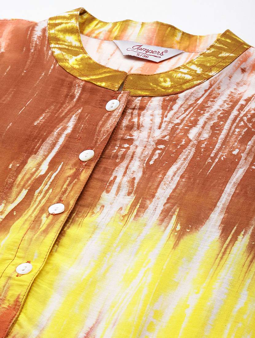 women printed three quarter sleeve fit & flare ethnic dress - 22358169 -  Standard Image - 4