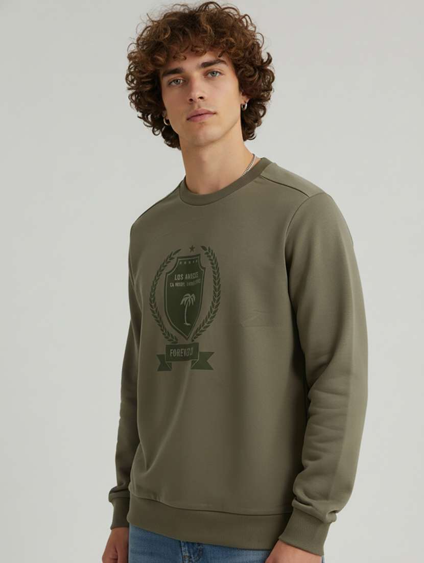 men printed long sleeve regular fit sweatshirt - 22358270 -  Standard Image - 1