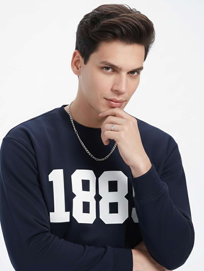 men typographic long sleeve regular fit sweatshirt - 22358272 -  Standard Image - 1