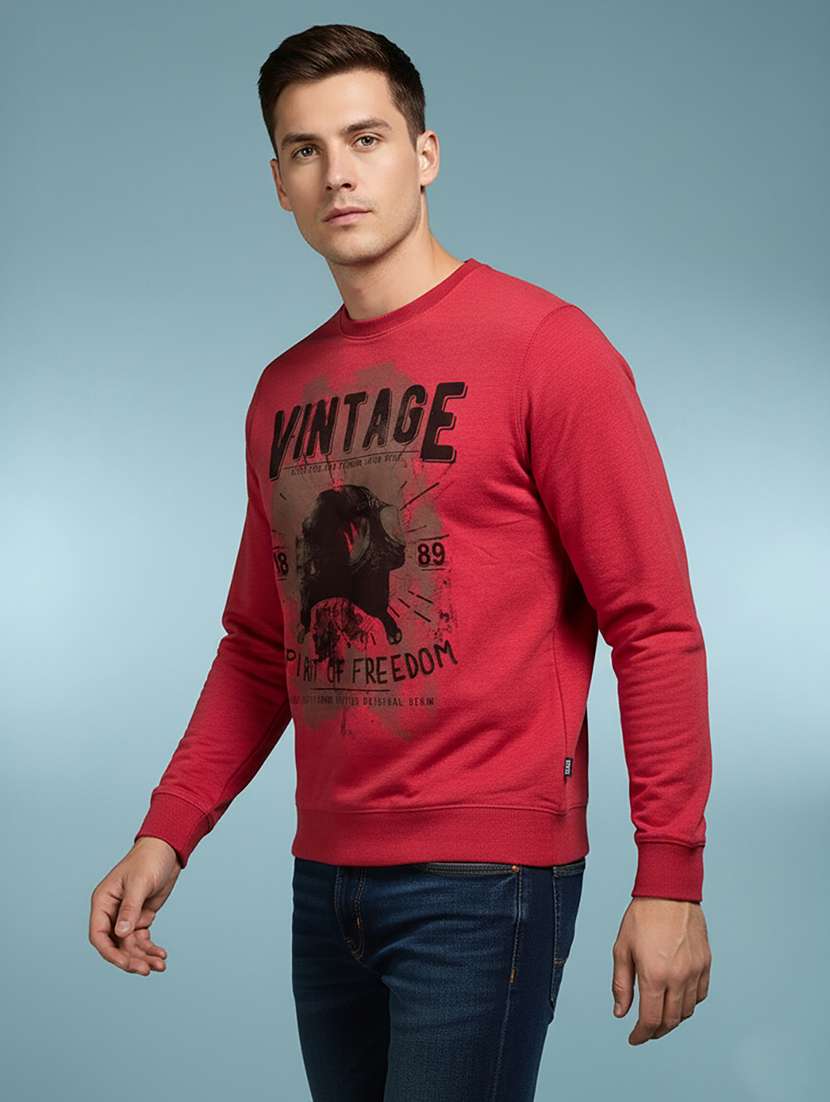 men printed long sleeve regular fit sweatshirt - 22358279 -  Standard Image - 1