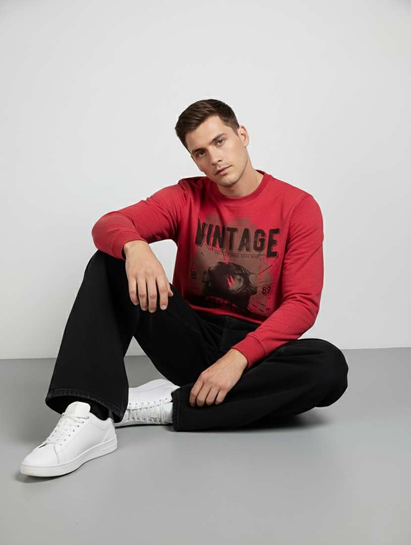 men printed long sleeve regular fit sweatshirt - 22358279 -  Standard Image - 4