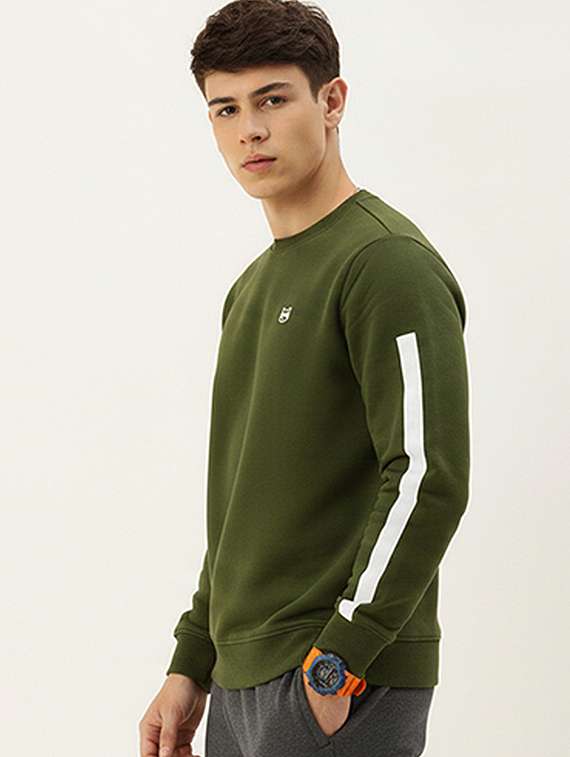 men taped long sleeve regular fit sweatshirt - 22358286 -  Standard Image - 1