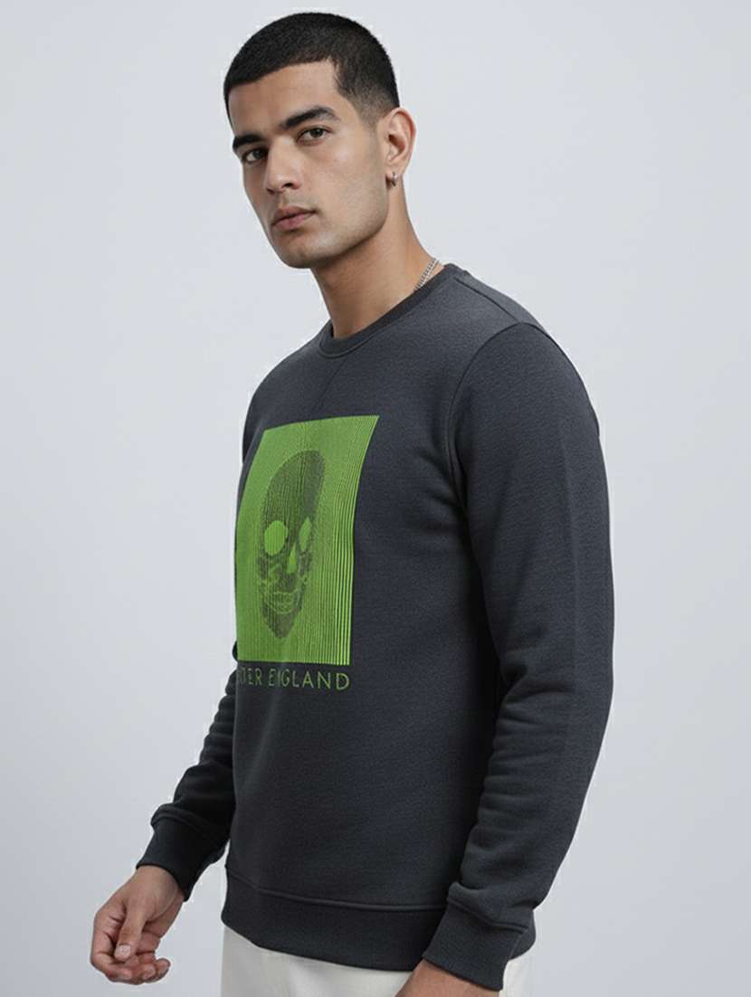 men printed long sleeve regular fit sweatshirt - 22358291 -  Standard Image - 1