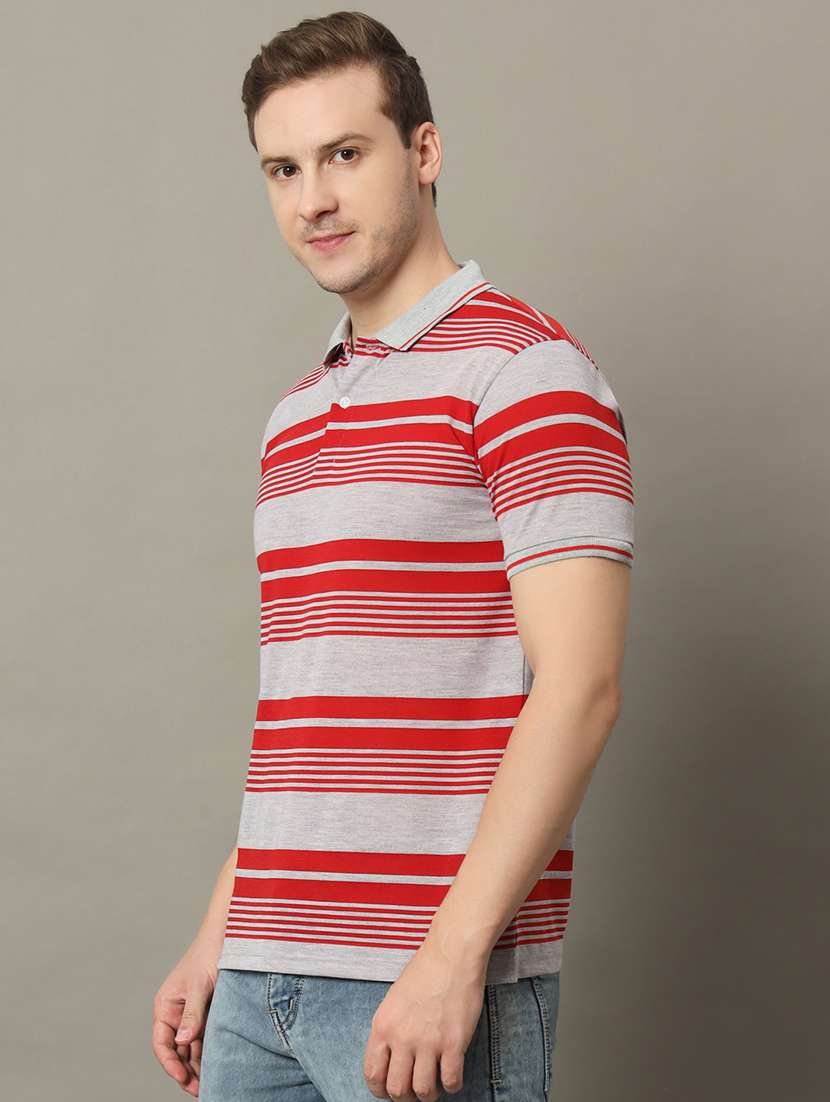 men striped short sleeve regular fit polo t-shirt - 22358338 -  Standard Image - 1
