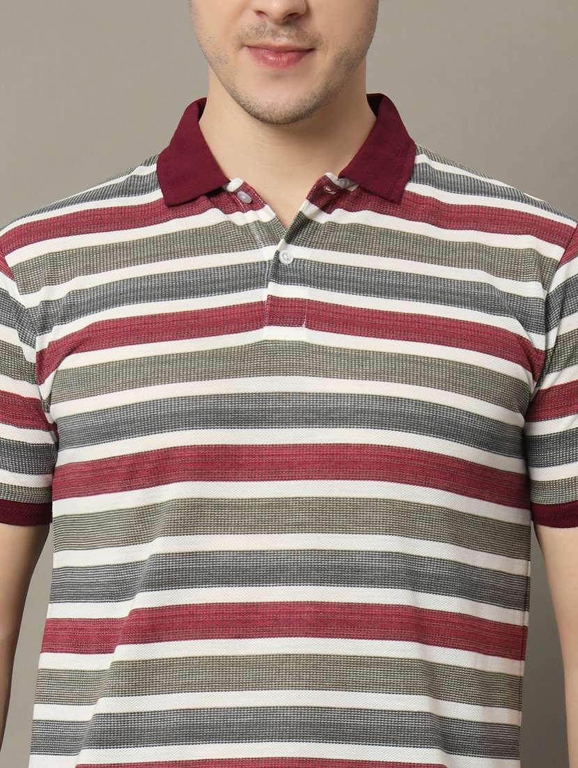 men striped short sleeve regular fit polo t-shirt - 22358344 -  Standard Image - 4