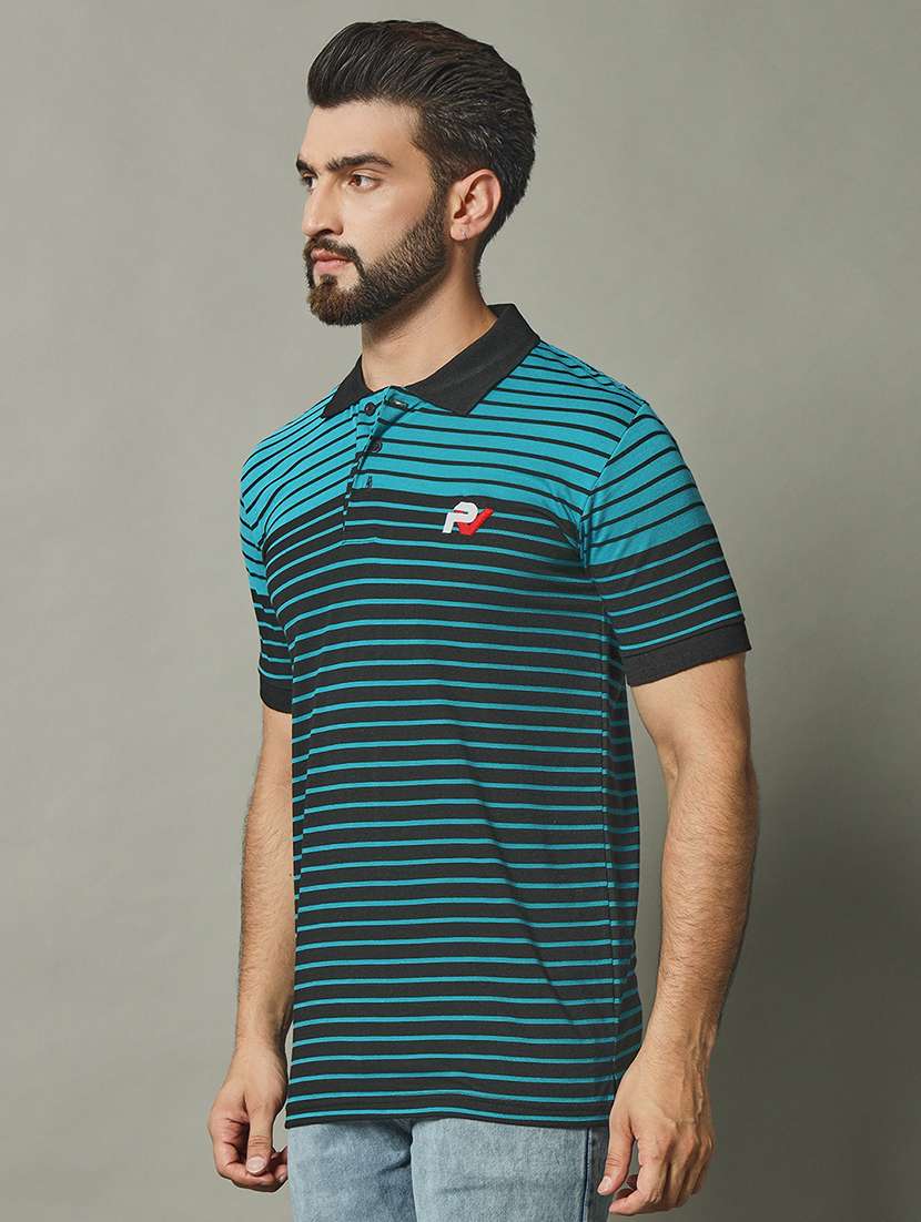 men striped short sleeve regular fit polo t-shirt - 22358352 -  Standard Image - 1