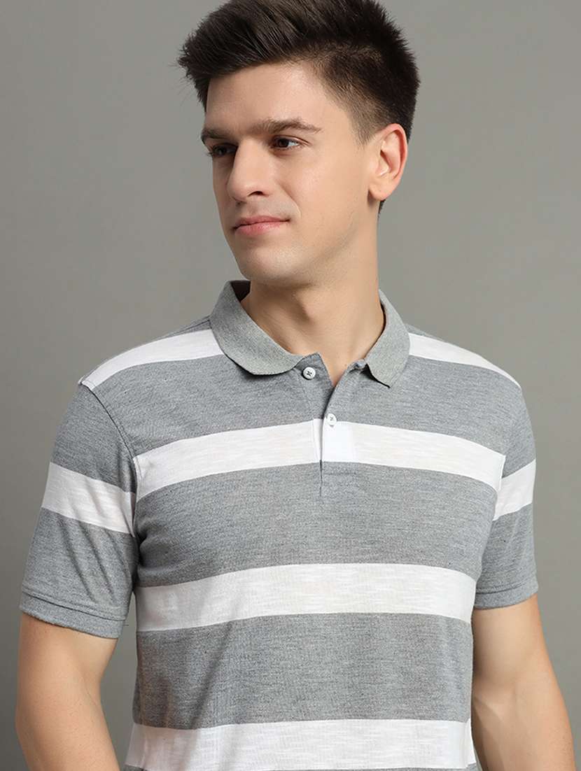 men striped short sleeve regular fit polo t-shirt - 22358372 -  Standard Image - 1