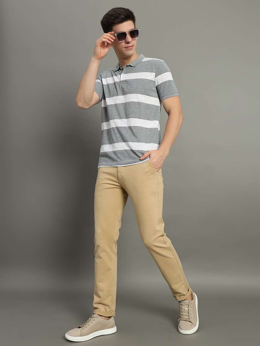 men striped short sleeve regular fit polo t-shirt - 22358372 -  Standard Image - 4