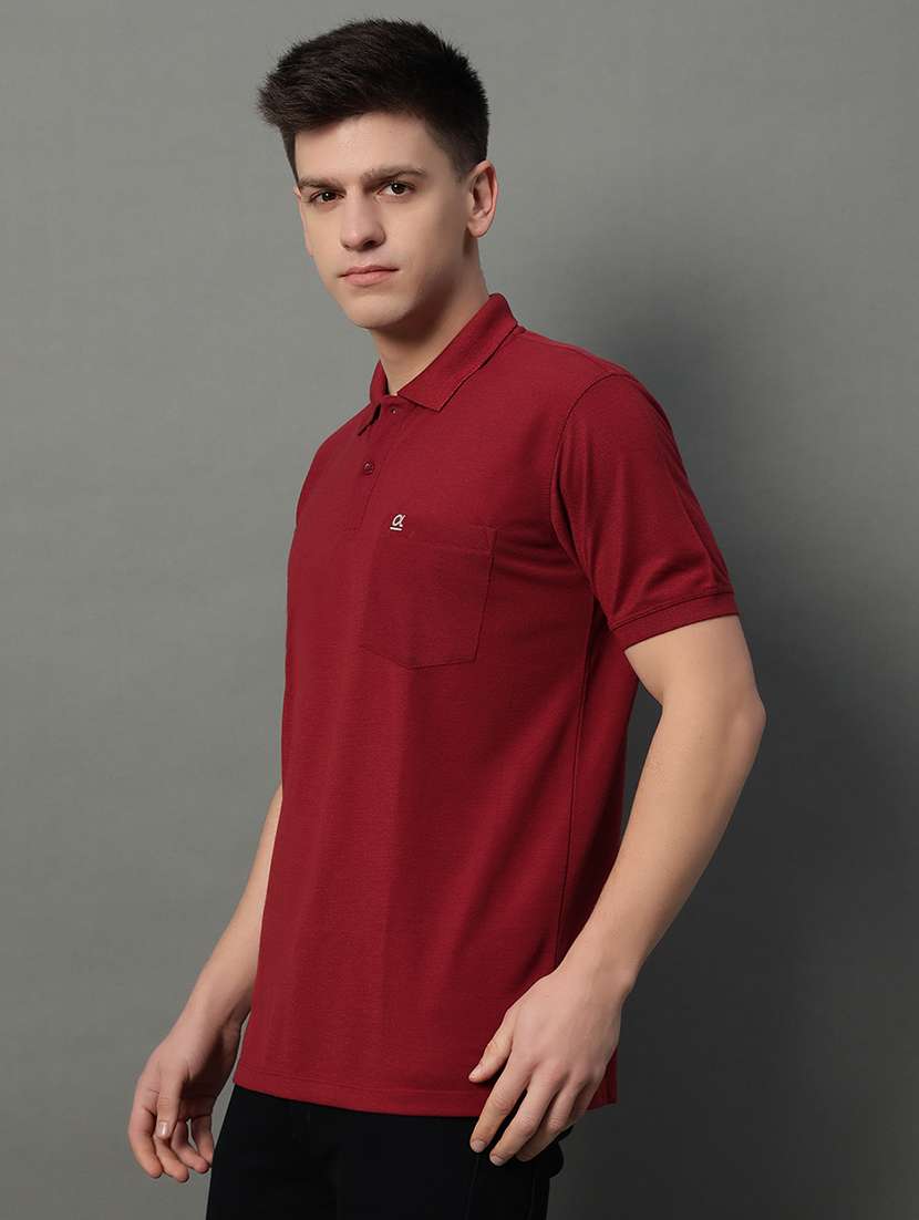 men solid short sleeve regular fit polo t-shirt - 22358421 -  Standard Image - 1