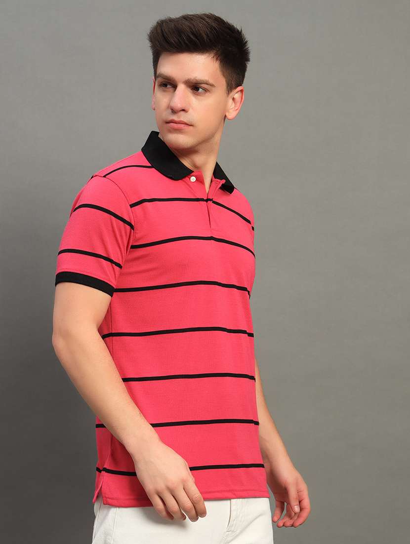 men striped short sleeve regular fit polo t-shirt - 22358428 -  Standard Image - 1