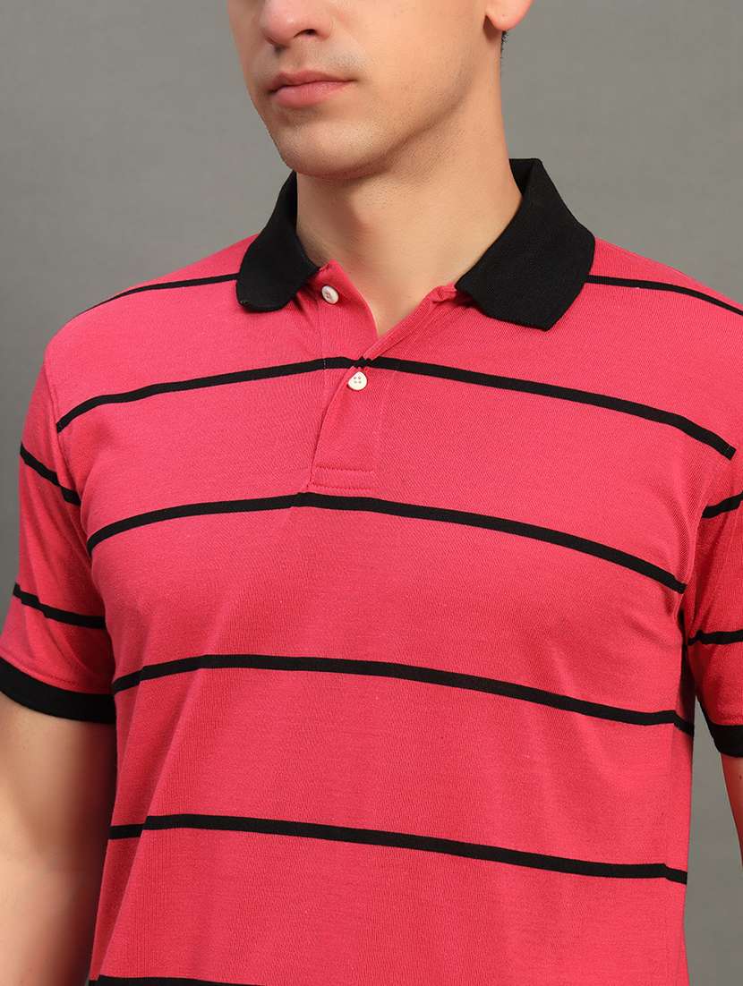 men striped short sleeve regular fit polo t-shirt - 22358428 -  Standard Image - 4