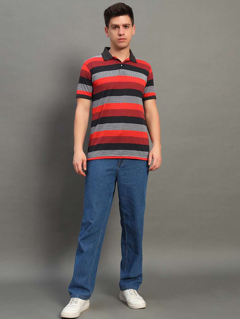 men striped short sleeve regular fit polo t-shirt - 22358438 -  Standard Image - 4