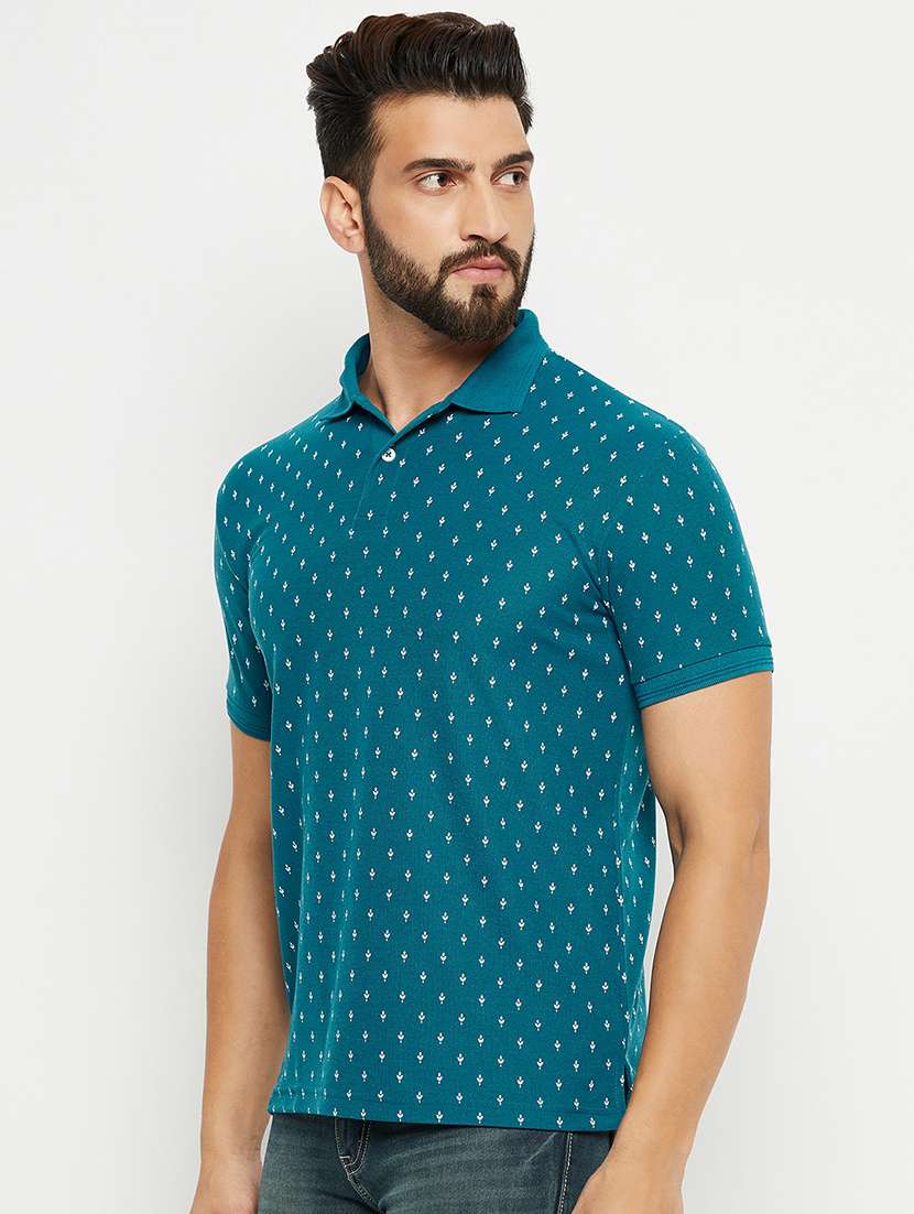 men printed short sleeve regular fit polo t-shirt - 22358535 -  Standard Image - 1