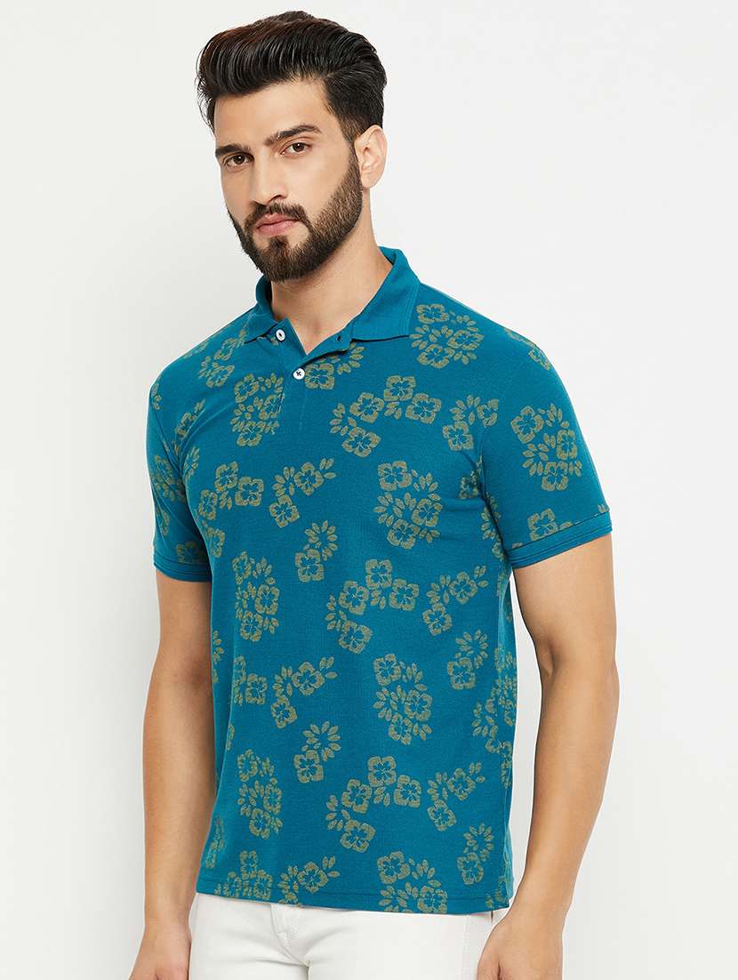 men floral short sleeve regular fit polo t-shirt - 22358541 -  Standard Image - 1