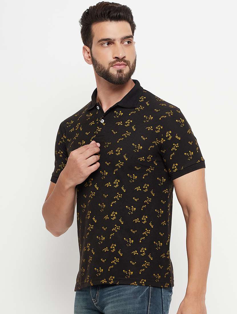 men floral short sleeve regular fit polo t-shirt - 22358543 -  Standard Image - 1