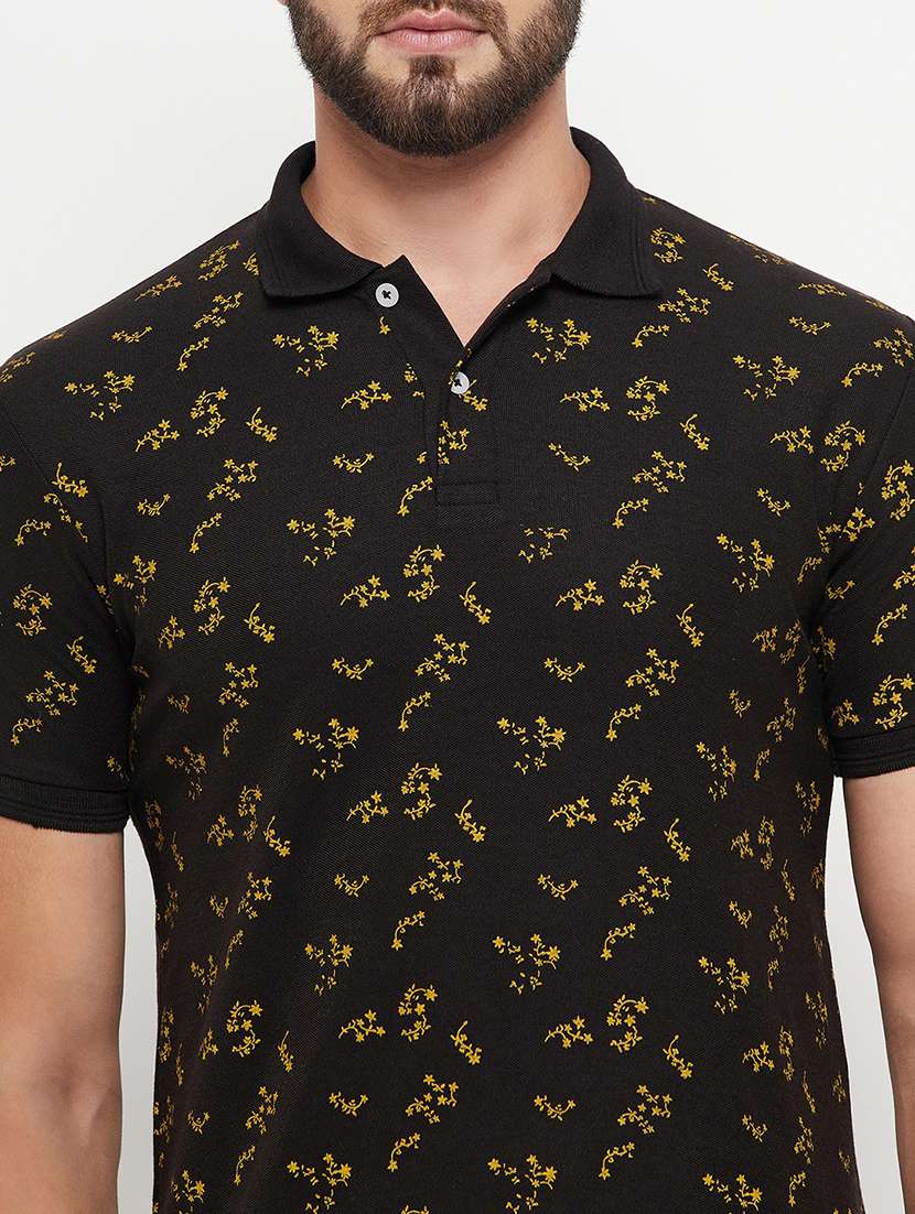 men floral short sleeve regular fit polo t-shirt - 22358543 -  Standard Image - 4