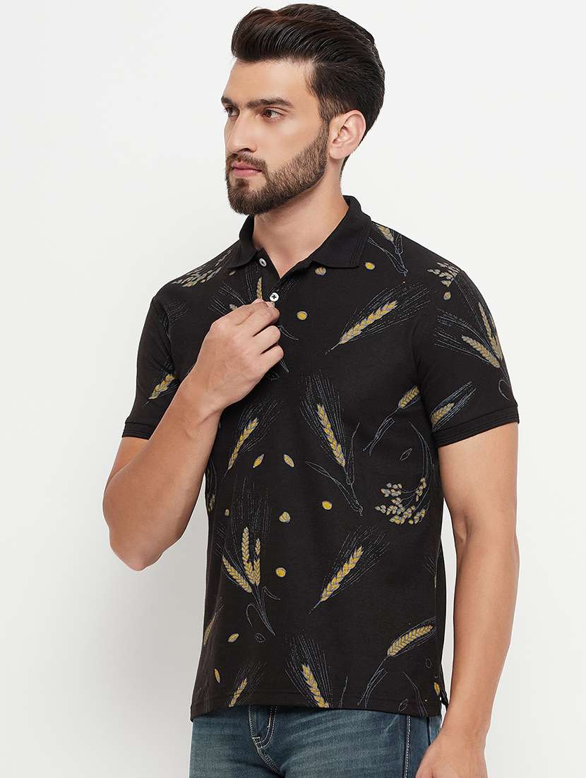 men printed short sleeve regular fit polo t-shirt - 22358545 -  Standard Image - 1