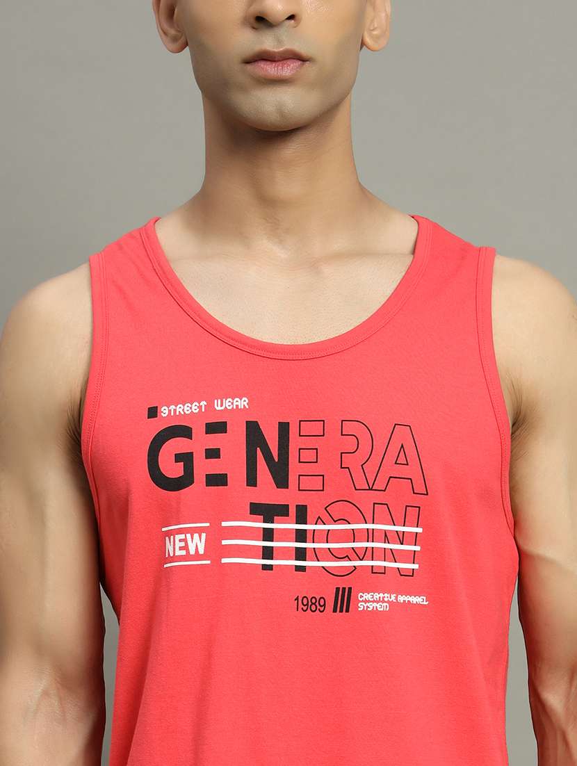men typographic sleeveless regular fit t-shirt - 22358550 -  Standard Image - 4